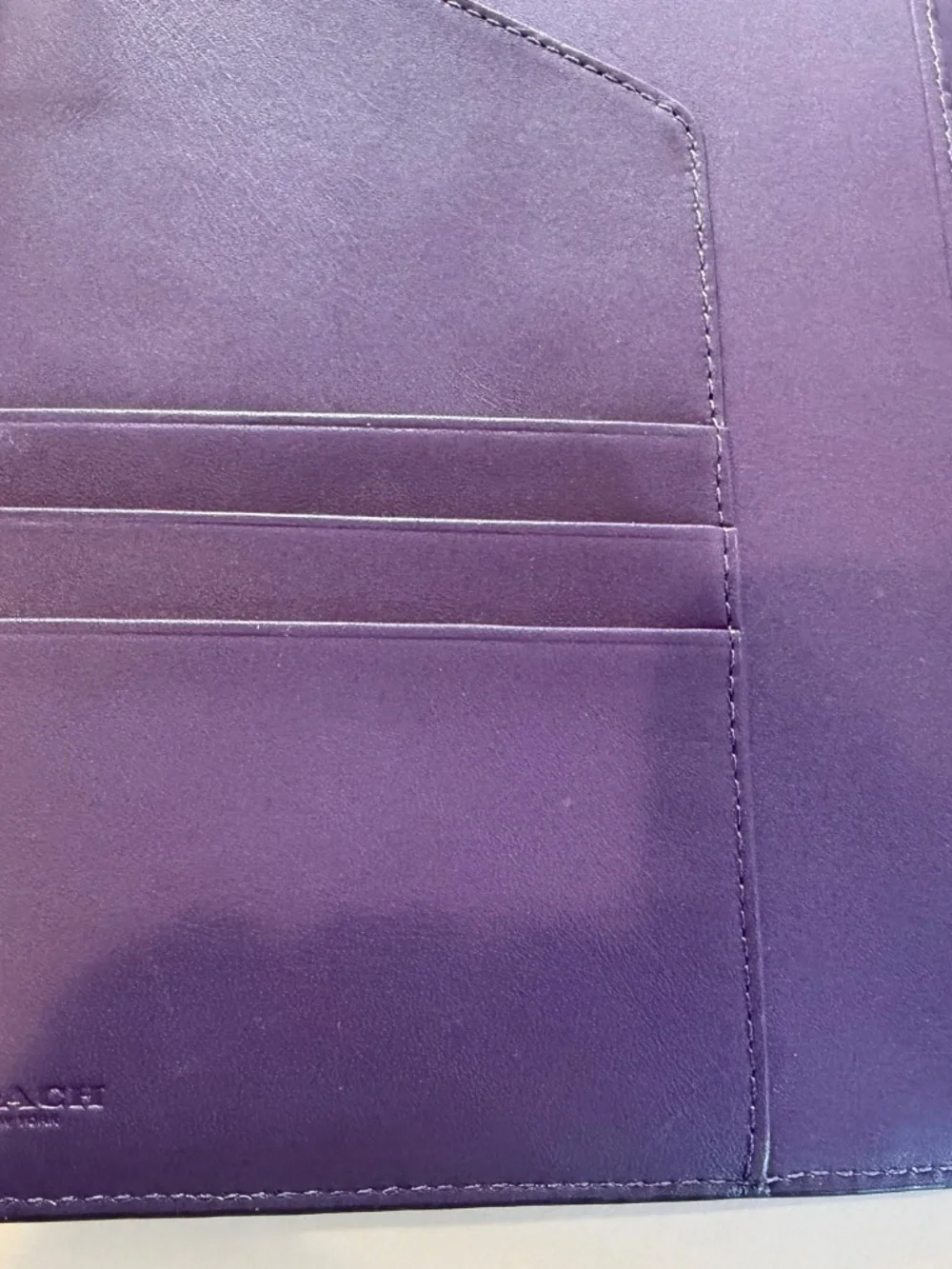 Deep purple pebbled leather Coach Planner